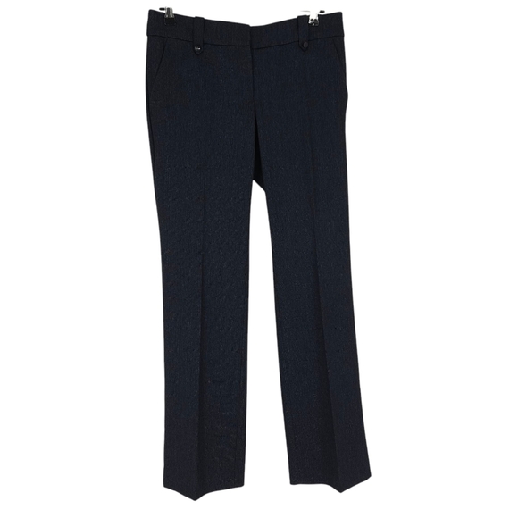 Ann Taylor LOFT Marisa Trouser Dress Pants Navy Tweed Mid Rise Straight Leg 4 - Picture 1 of 9